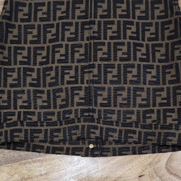 Vintage 2000s Fendi Black and Brown Logo Vest US 2/4 IT 40 Y2K - Picture 7 of 9